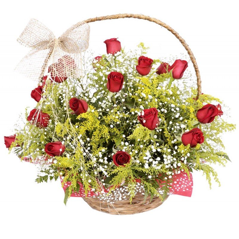 Cesta de Flores com 20 Rosas